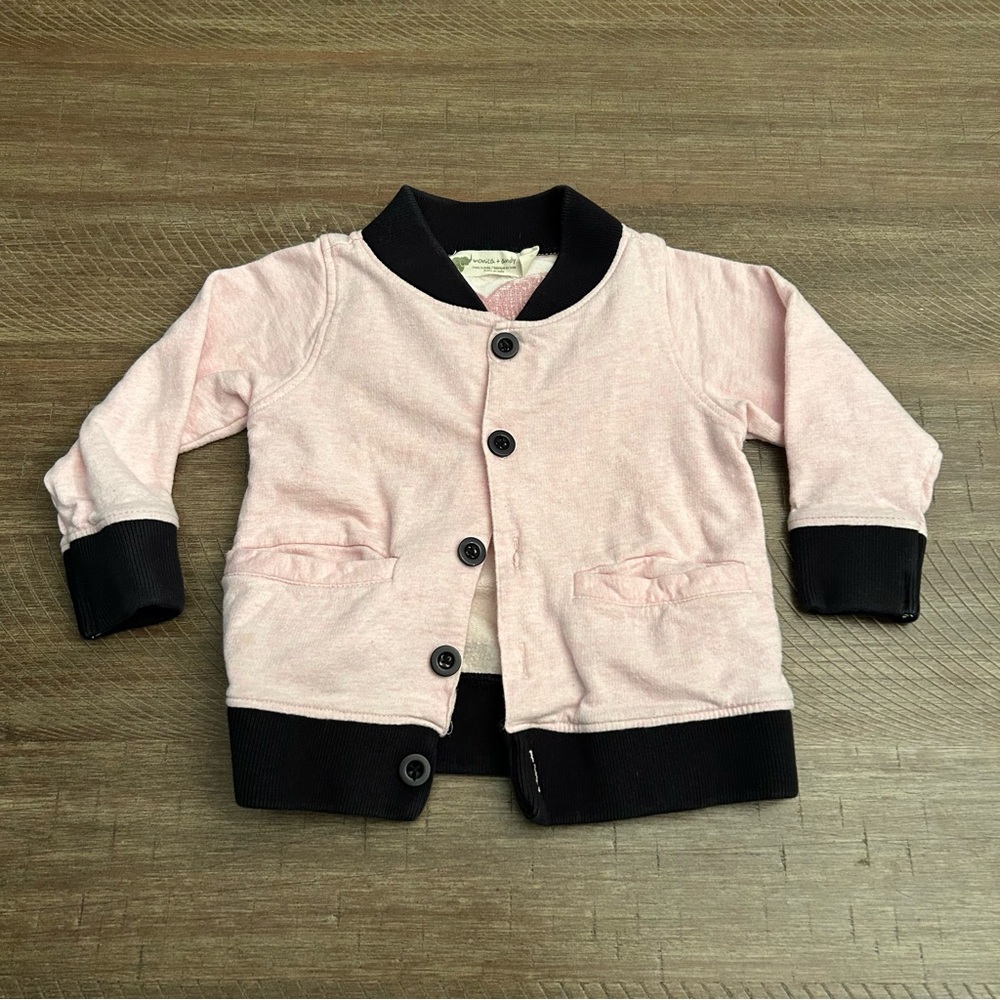 Monica and Andy organic heart cardigan button down sweater